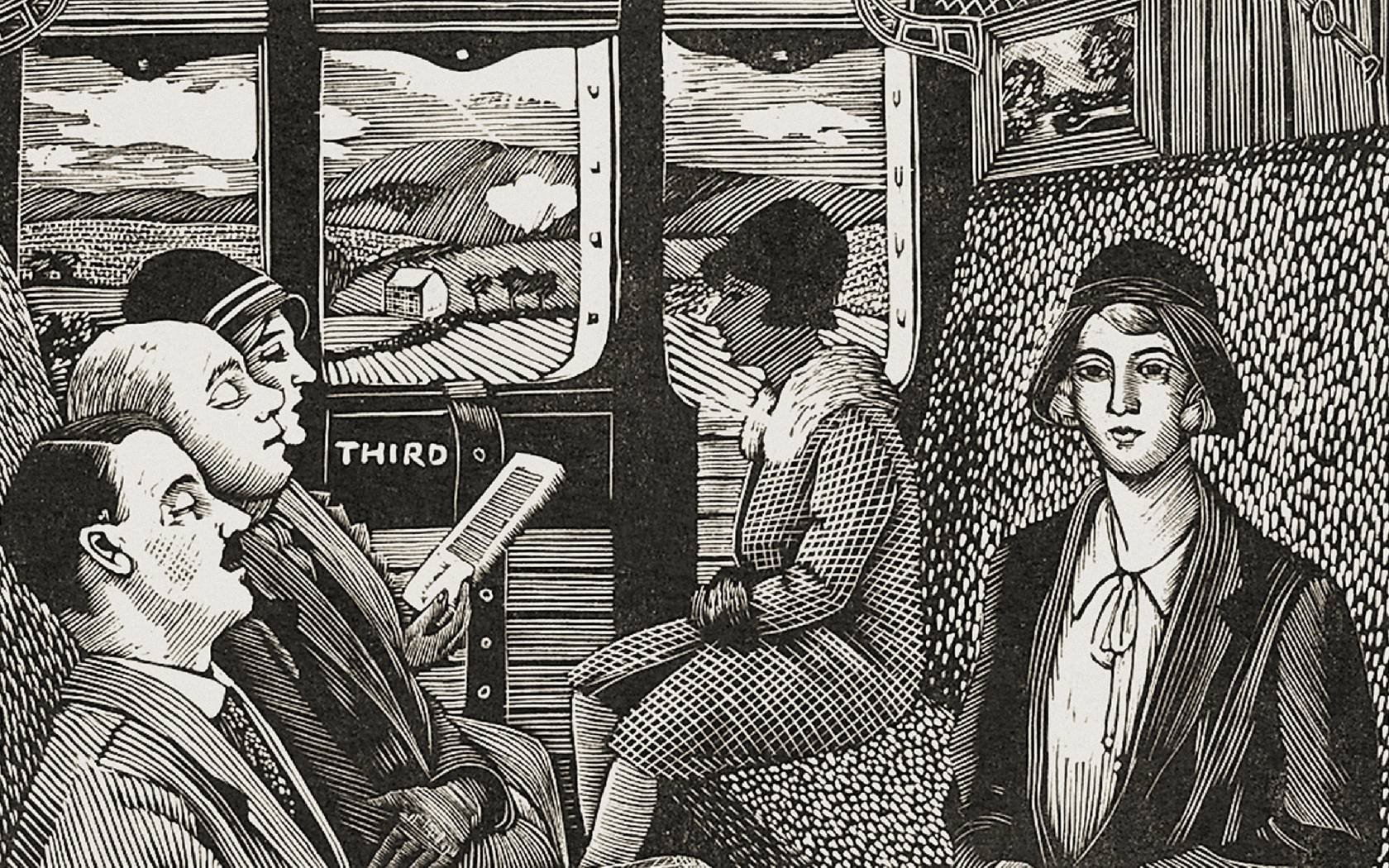 Tirzah Garwood's Train Journey, a wood engraving from 1929.