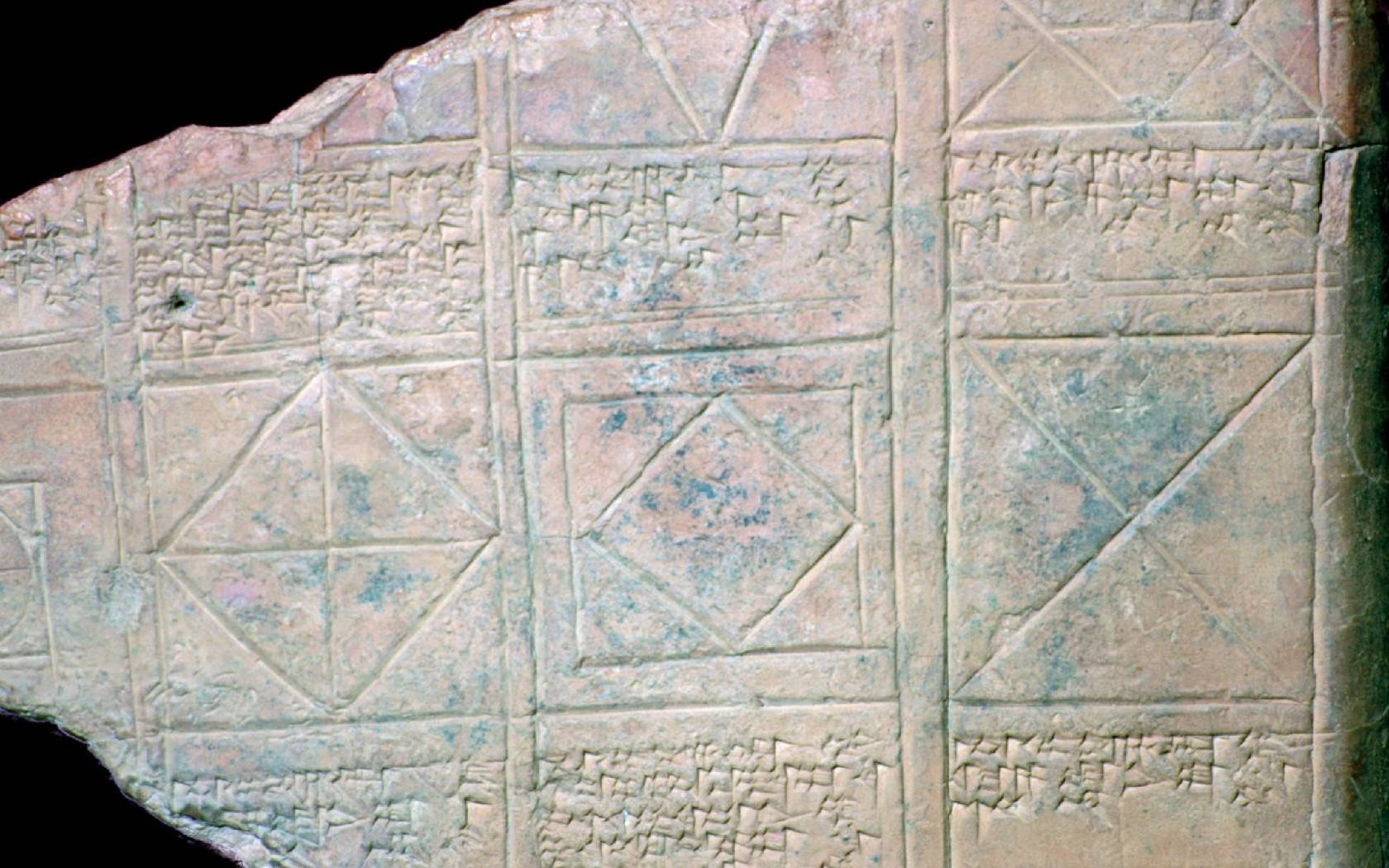 Babylonian clay tablet with geometrical problems.