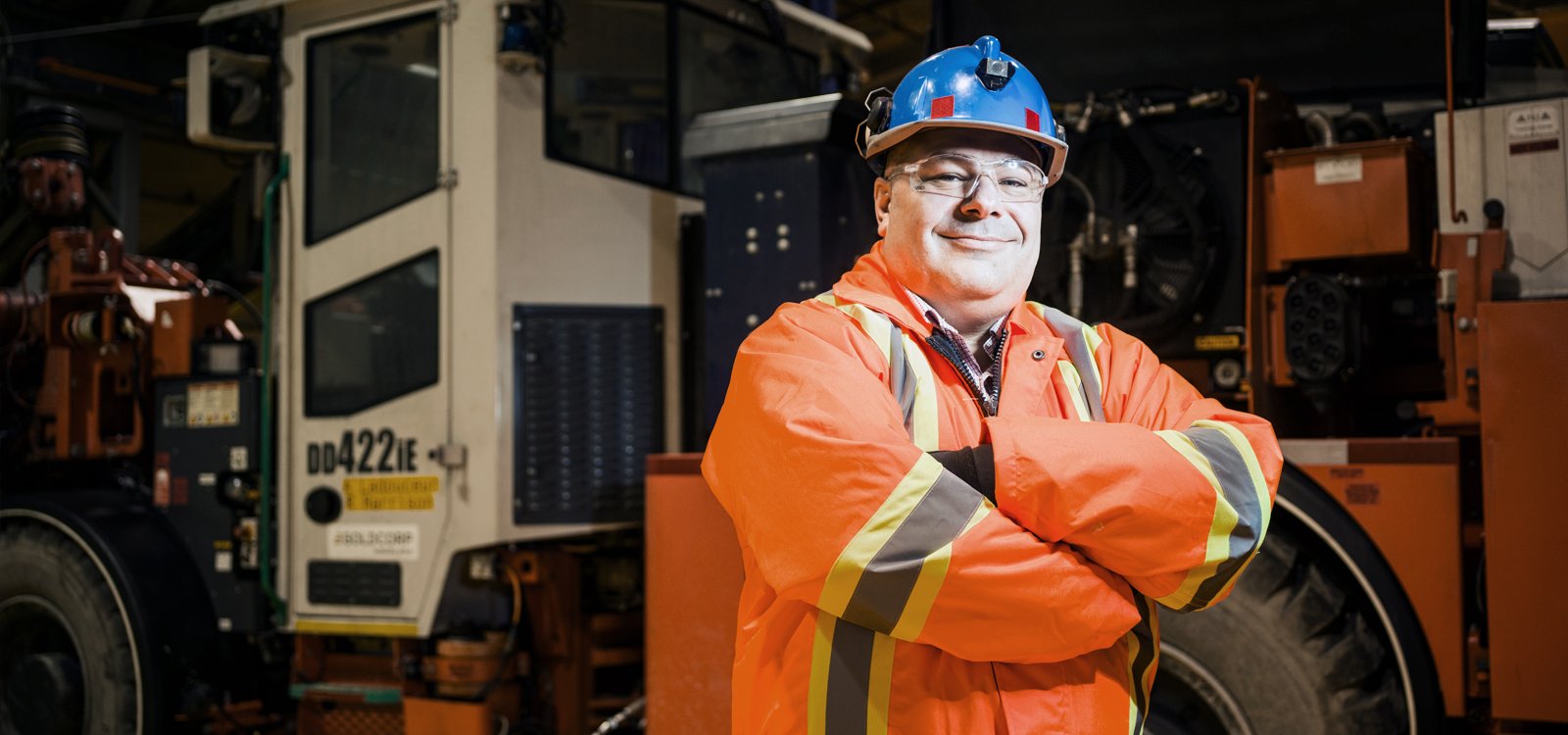 Luc Joncas, project manager at Borden Lake, calls Sandvik DD422iE “the star of the fleet” at the project being developed as the world’s first all-electric underground mine.