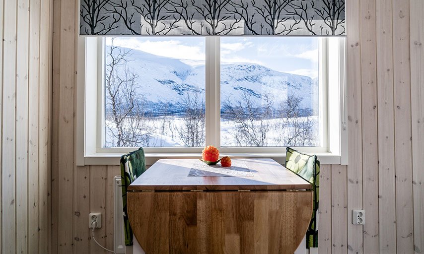 Fjällutsikt från Enoks stugor i Láddjujávri