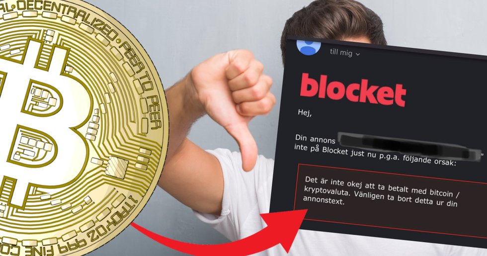 Jonas ville ta betalt i bitcoin på Blocket – då sa annonssajten nej.