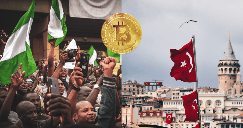 Nya rekordnivåer för bitcoin i Turkiet och Nigeria