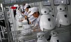 The assembly line at China's largest production base for robots of Shanghai PartnerX Robotics Co., Ltd. in Changzhou. Credit: Imaginechina Limited