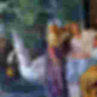 An opulent fresco in Renaissance Florence.