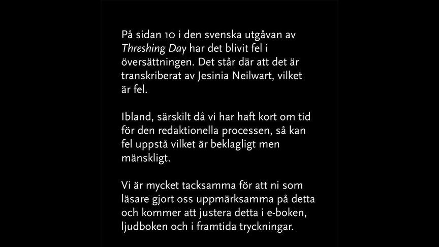 Threshing day – ladda ner rättelse