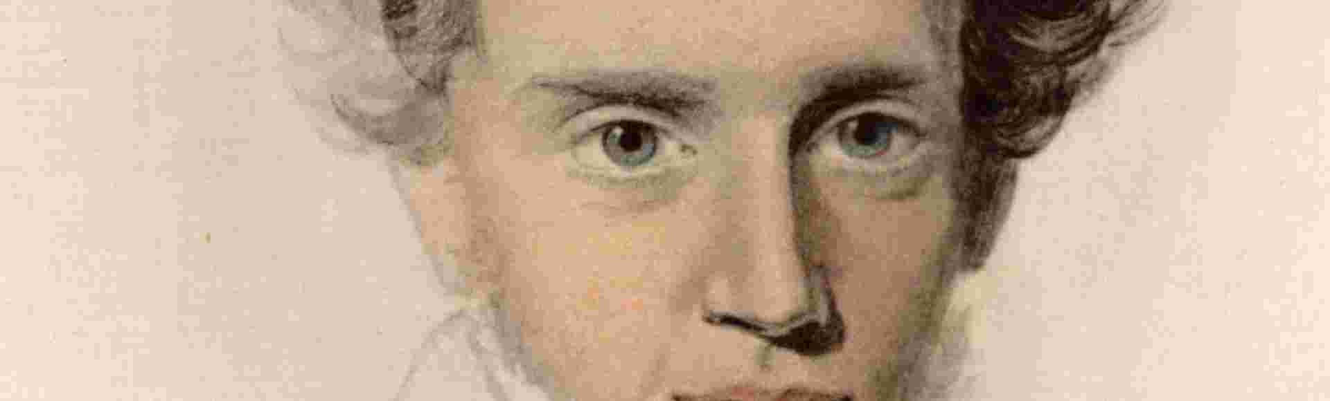 A portrait of Sören Kierkegaard (1813-1855).