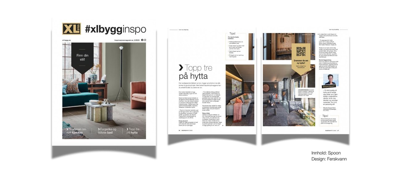 Spoon har levert produksjonsplan og alt innhold til fire utgaver av XL-BYGG inspirasjonsmagasin.