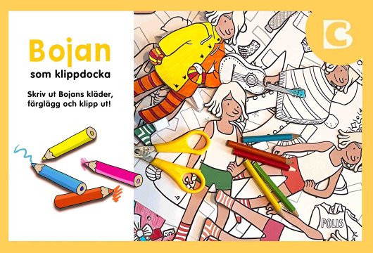 Bojan som klippdocka &ndash; f&auml;rgl&auml;gg och klipp ut