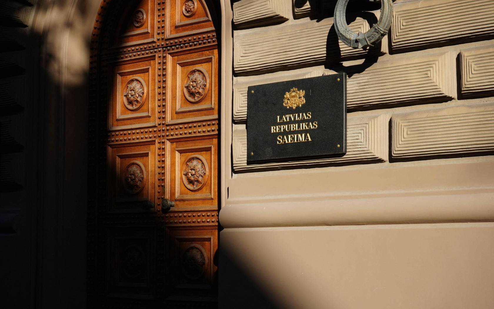 The Latvian parliament on election day.
