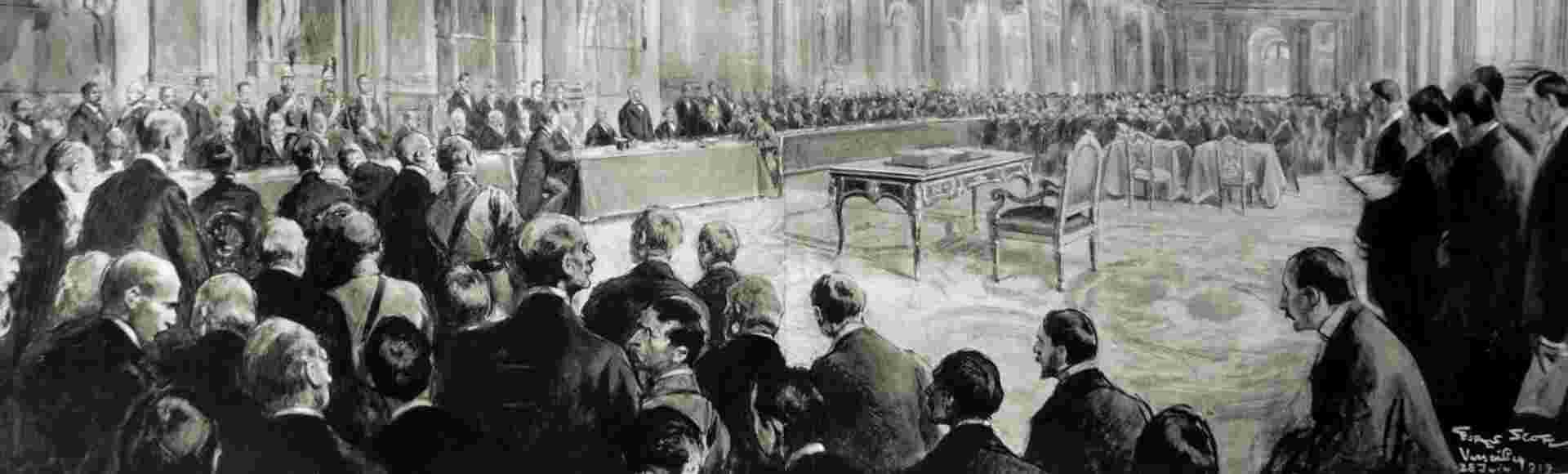 The Treaty of Versailles is finalised by delegates at the peace conference.