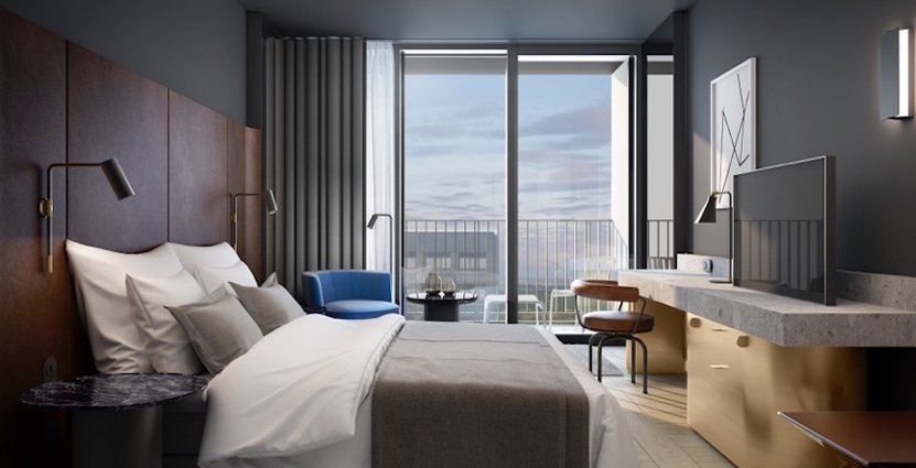 Hotellets sviter är belägna på de nybyggda våningarna högst upp. 