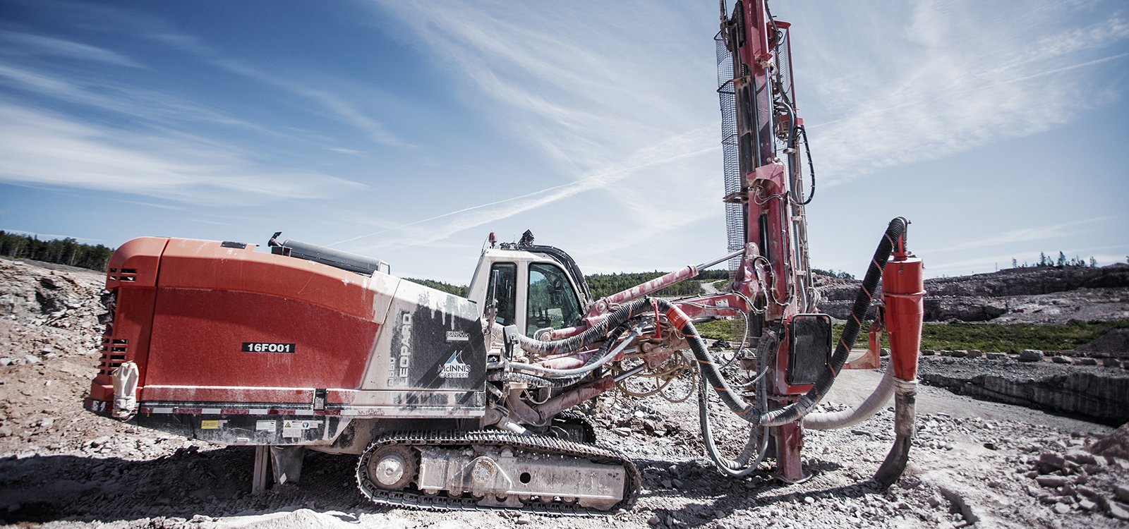 This Leopard DI550 down-the-hole drill rig has helped McInnis stay productive in difficult conditions.