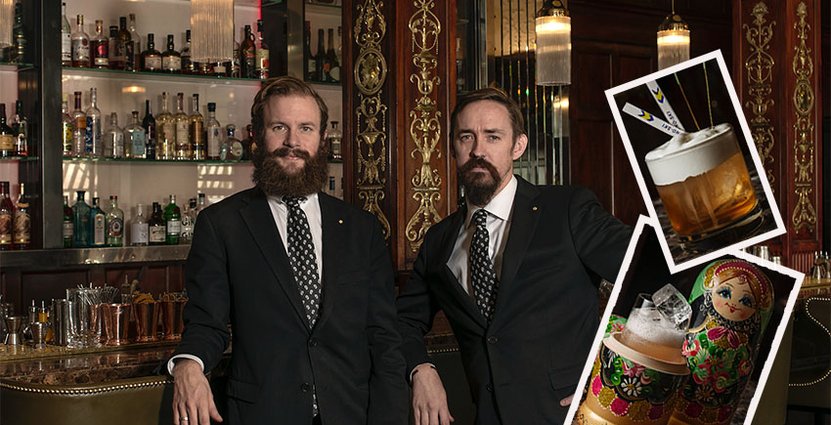 Emil Åreng och Christian Grevius utmanar gästerna med<br />
 nya drinksmaker som Västerbotten och tryffel. Foto: Grand Hotel
