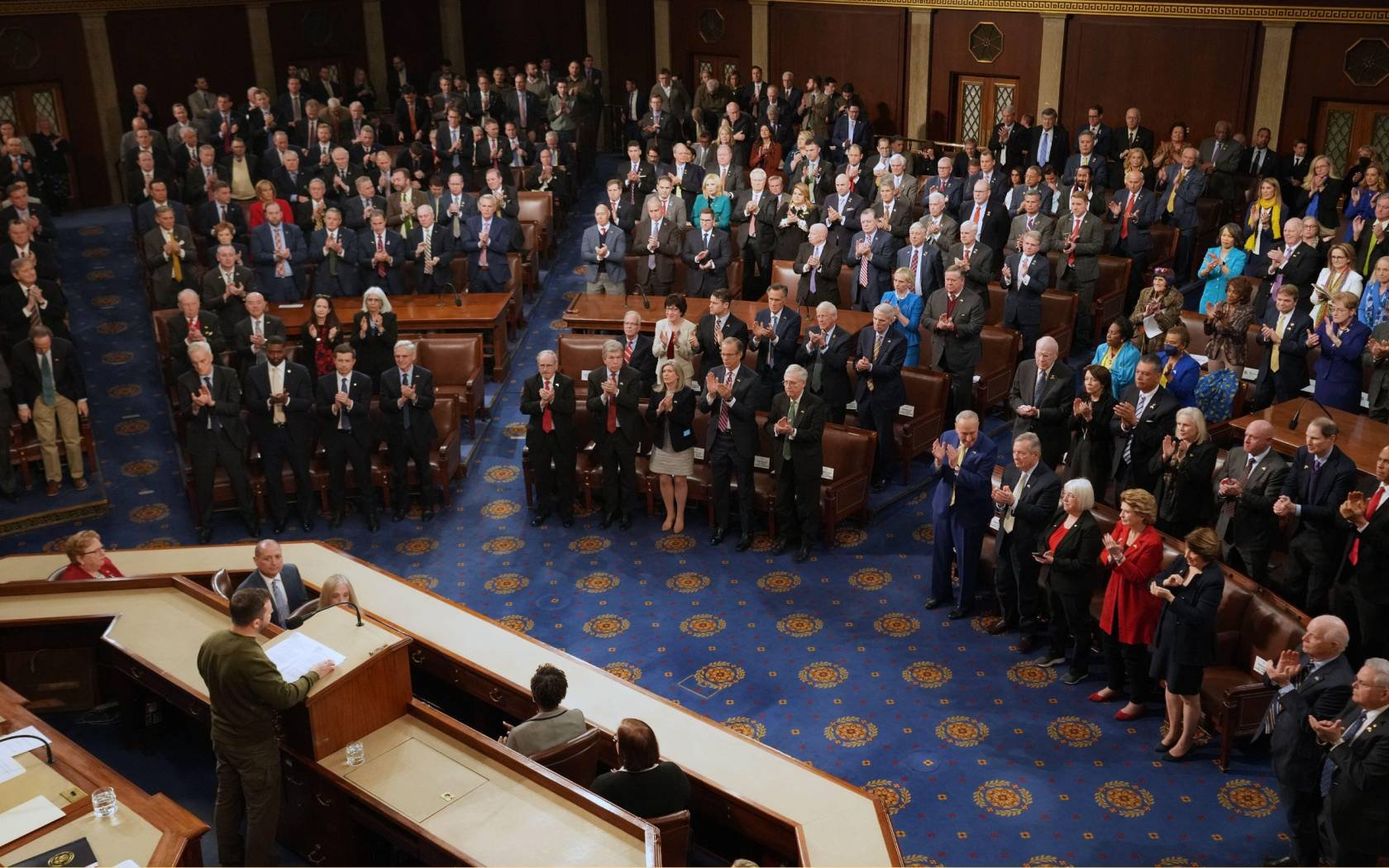 President Volodymyr Zelensky of Ukraine addresses a joint session of Congress at the US Capitol in Washington
