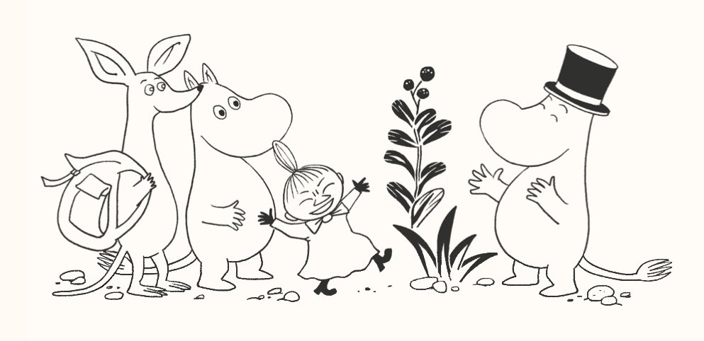 Illustration ur <em>Mumintrollen och havsorkestern</em>