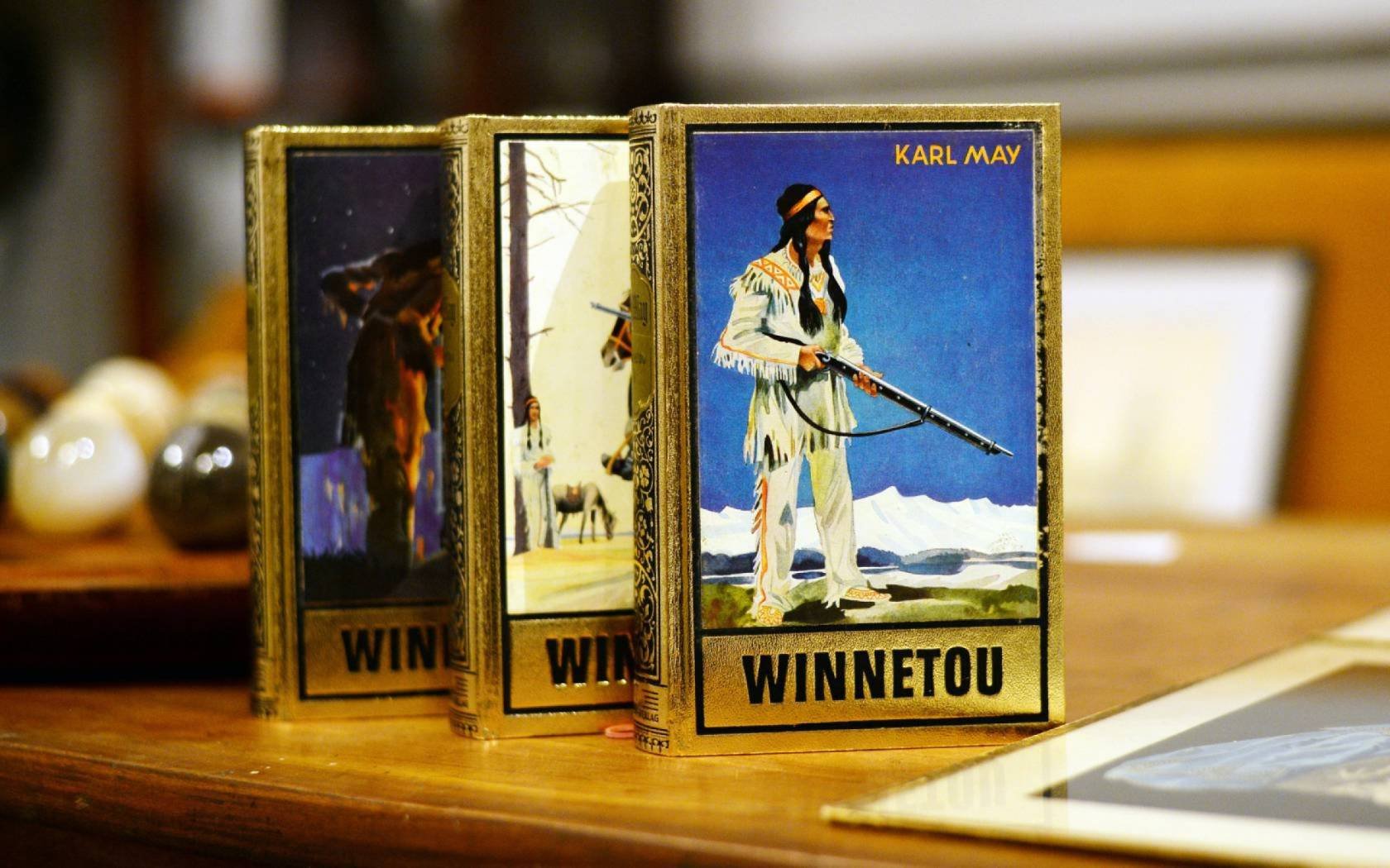 Winnetou books from the personal estate of Winnetou actor Pierre Brice.
