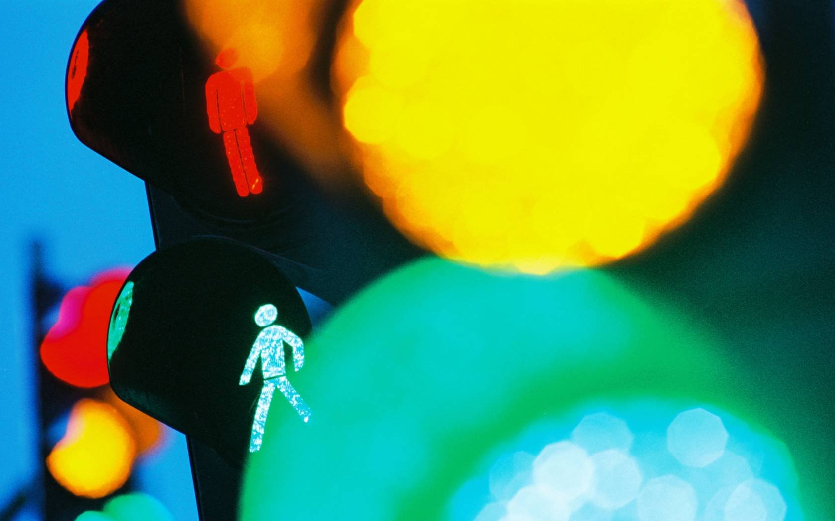 Pedestrian traffic lights.