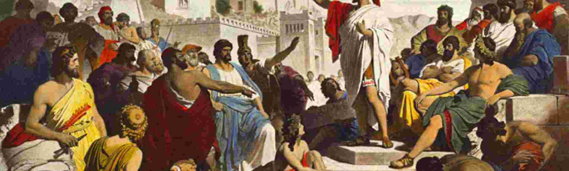 Pericles delivers his Funeral Oration.