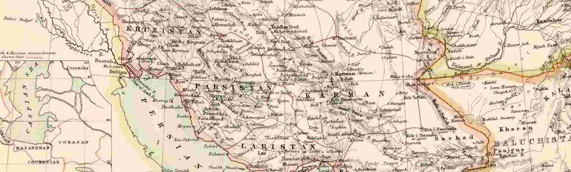 Nineteenth century map of Iran.
