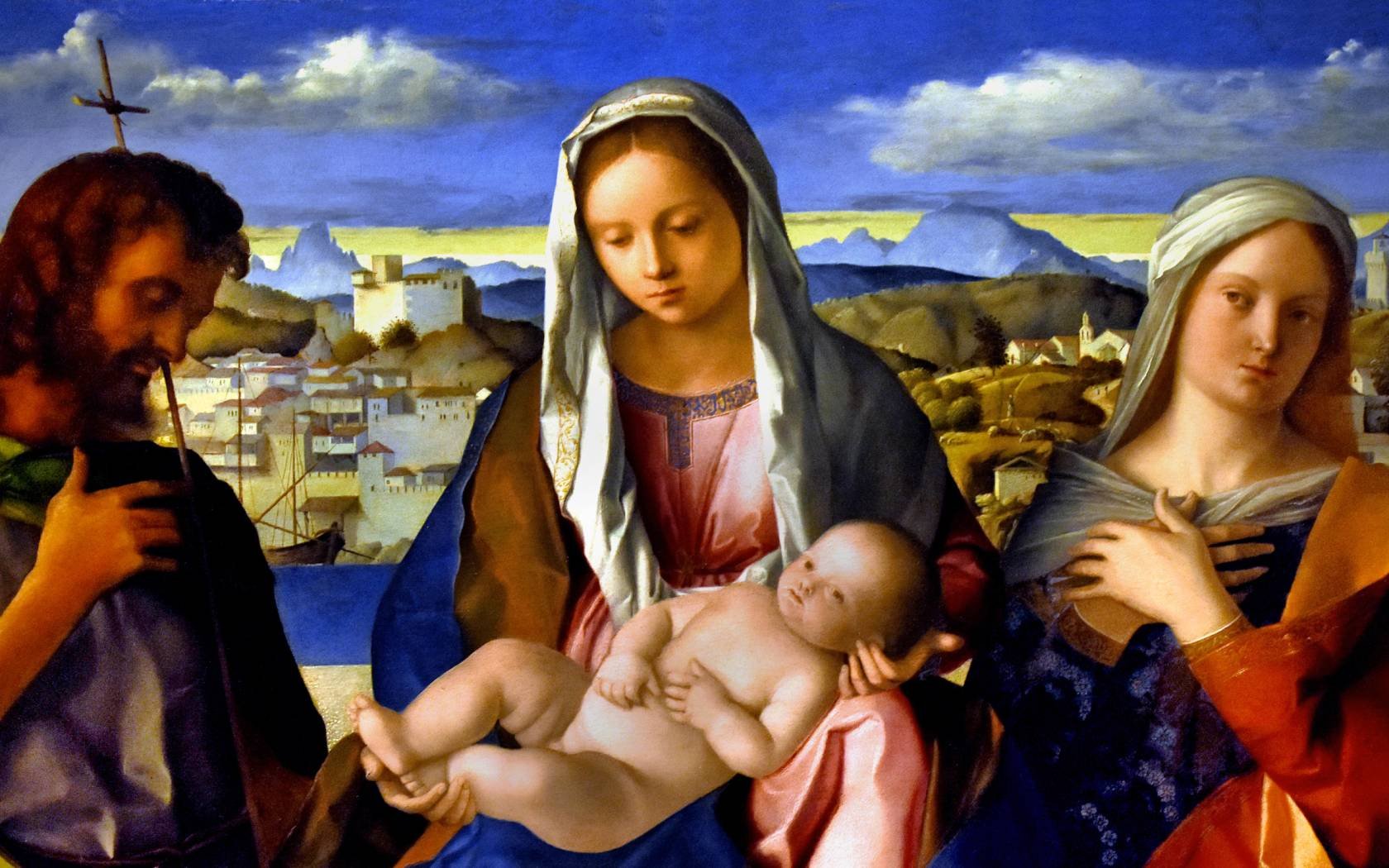 Madonna and Child between St. John the Baptist and a saint by Giovanni Bellini