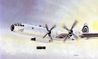 The Enola Gay, the B-29 bomber that delivered the atomic bomb dropped on Hiroshima in 1945, depicted in this painting by Bob Moreau