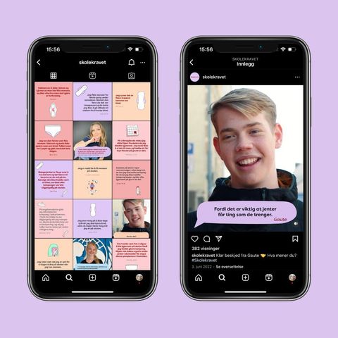 Skjermbilde av Skolekravets Instagramkonto