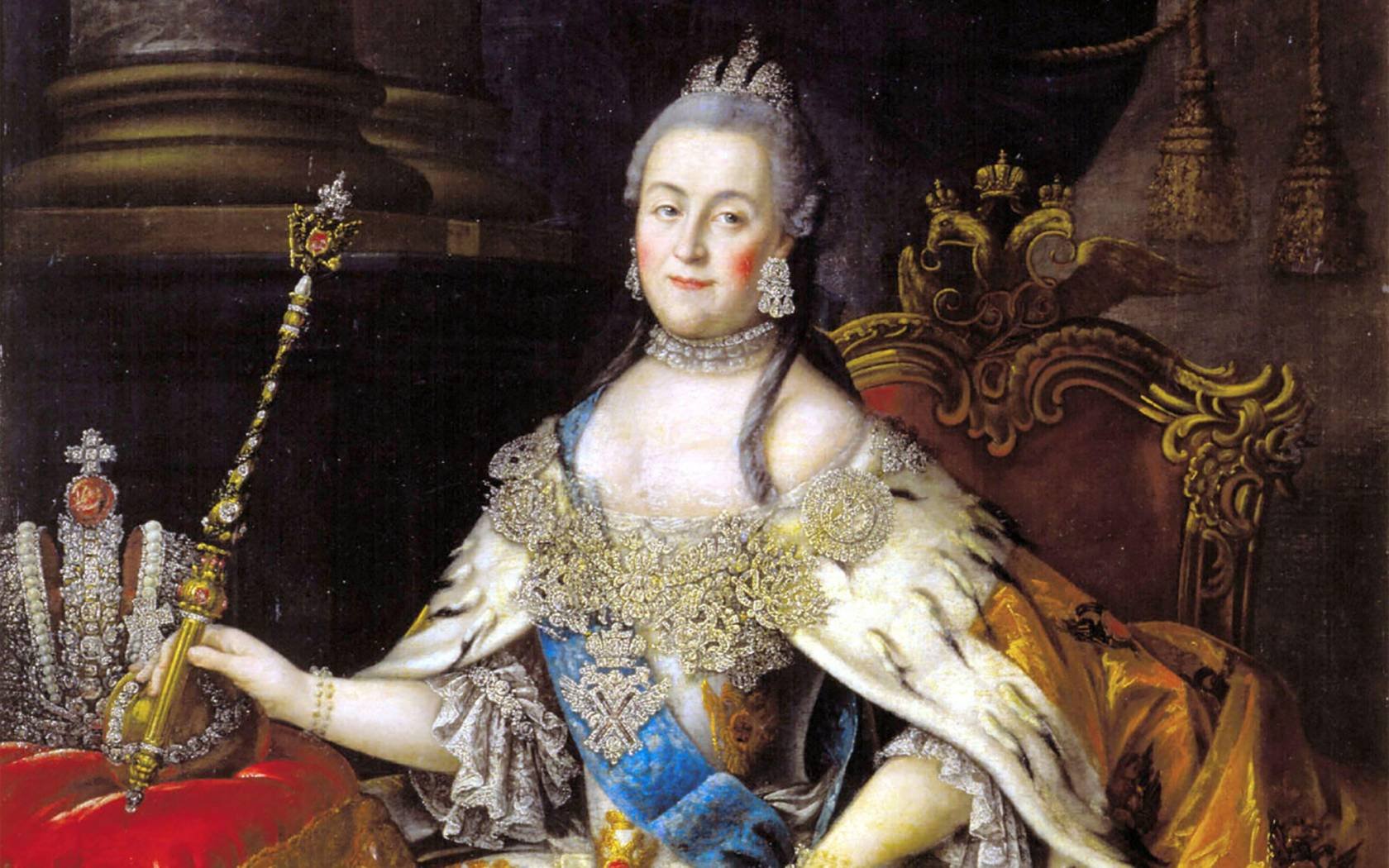 A portrait of Catherine the Great (1729-1796) by Alexey Antropov.