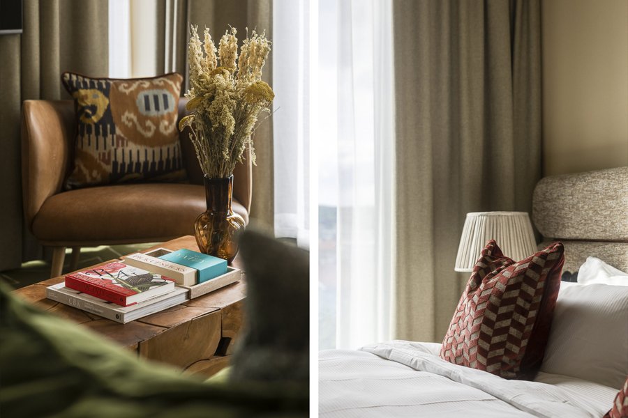 Detaljbilder p&aring; f&aring;t&ouml;lj och kudde i juniorsviten