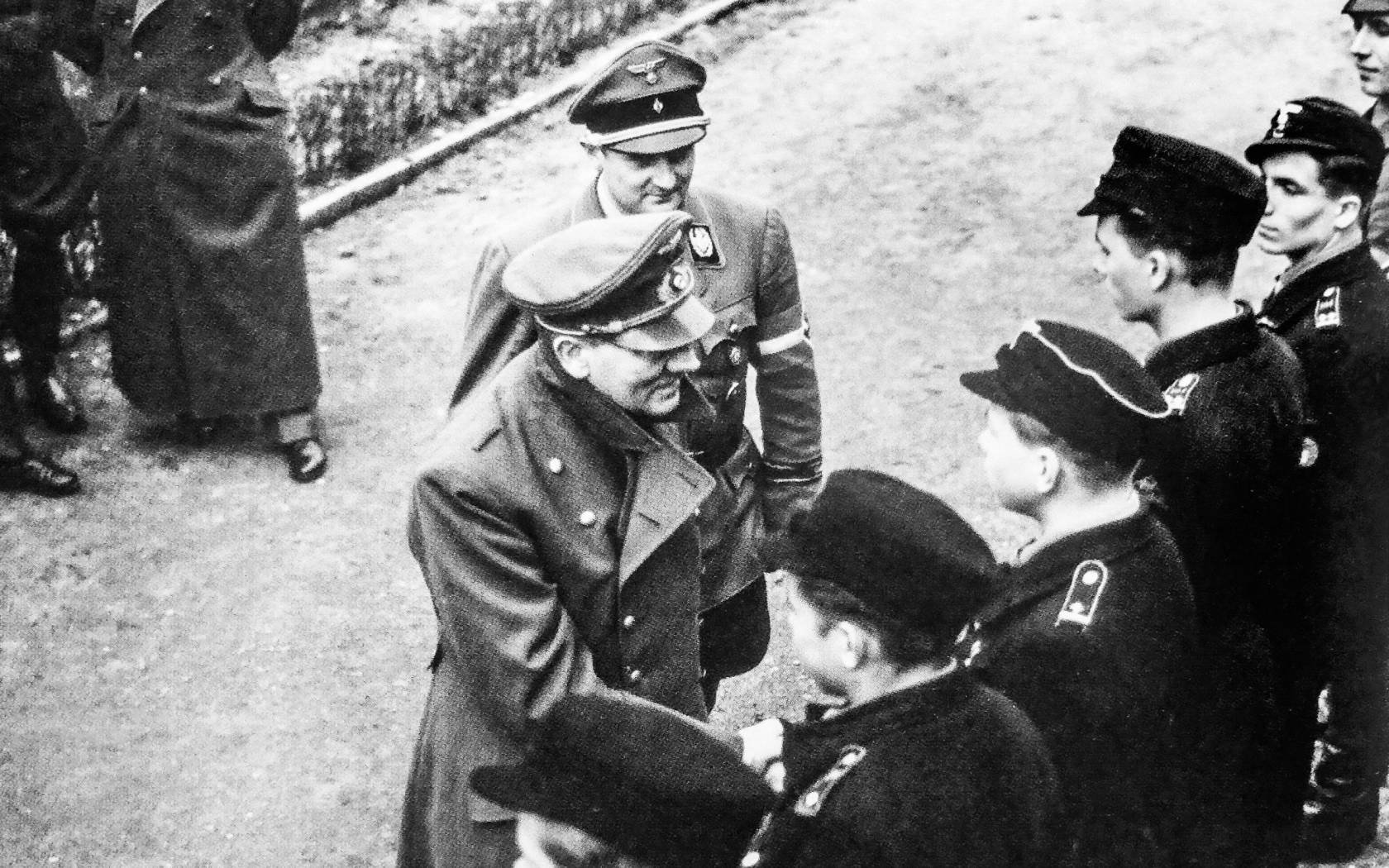 One of the last photographs of Adolf Hitler before his death.