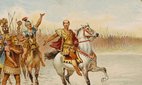 Julius Caesar crossing the Rubicon.