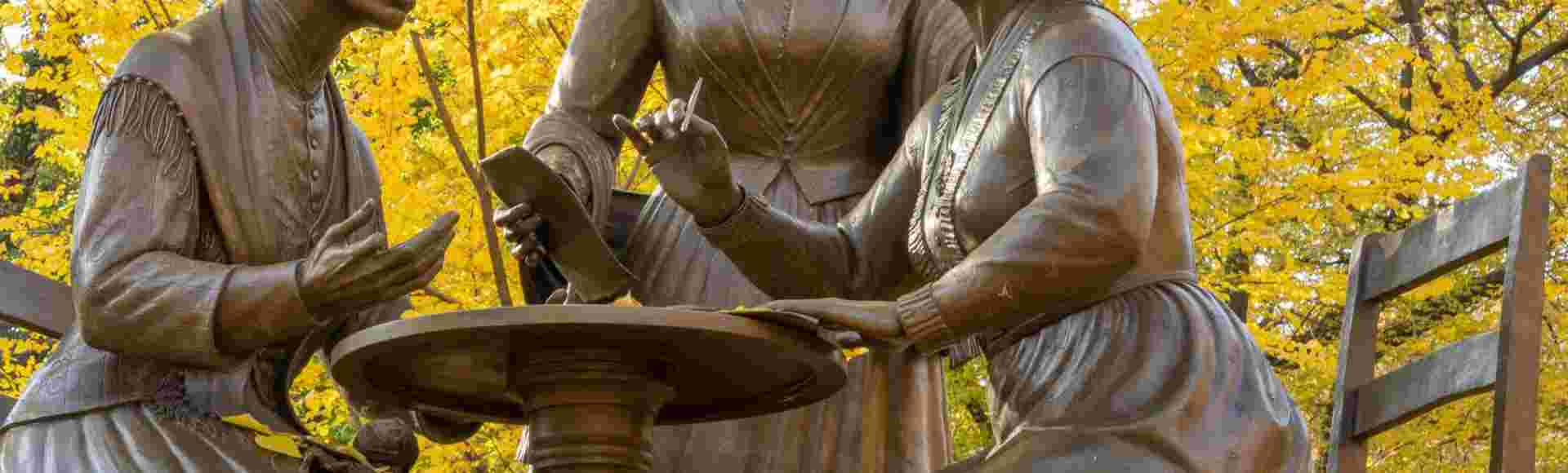 A statue in Central Park dedicated to women's rights pioneers such as Sojourner Truth.
