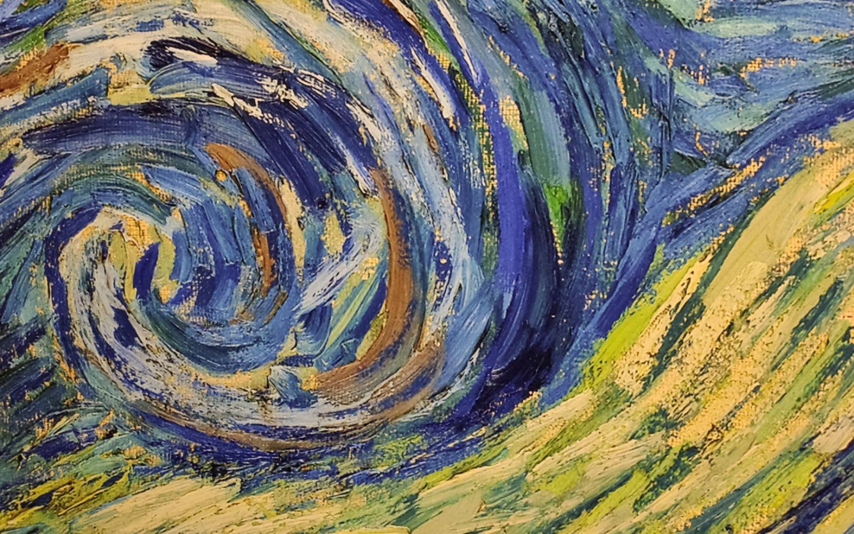 A section of The Starry Night by Vincent van Gogh.