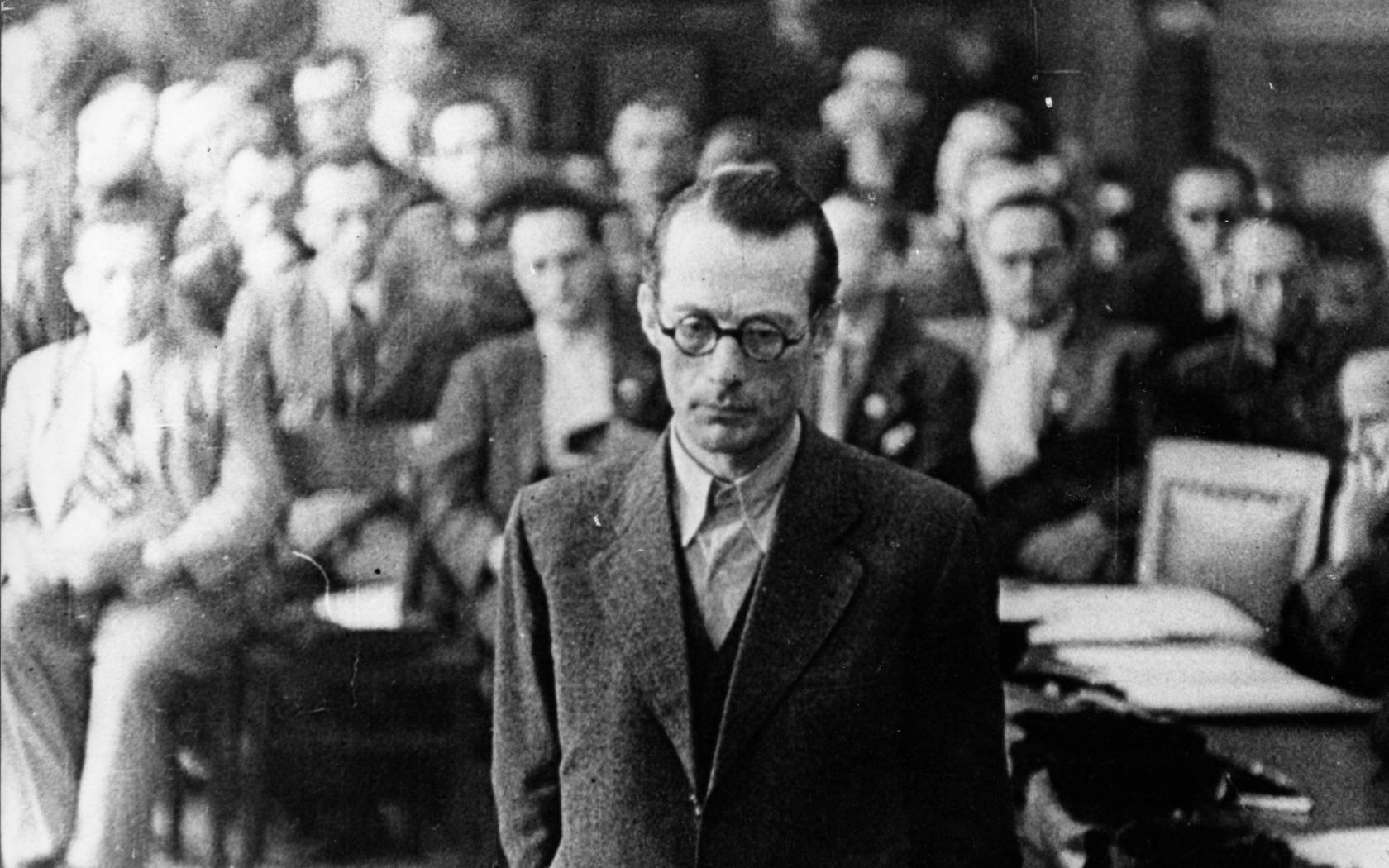 Nazi resistance leader Count Schwerin von Schwanenfeld during his trial for his involvement in the failed July 20 plot.