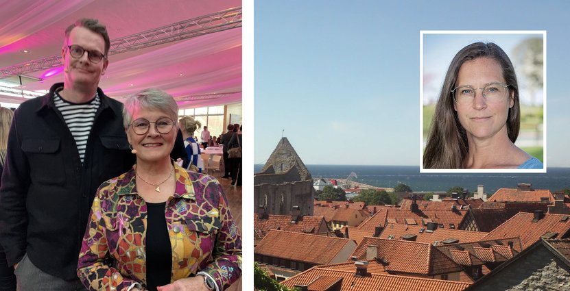 Per Schlingmann och Maud Olofsson pratar om framtiden och vad besöksnäringen behöver för en kraftfull återstart, när Gotlands besöksnäring, med vd Frida Ganshed, samlar 270 personer i Visby idag för att dela lärdomar. Foto: Anne Burgess