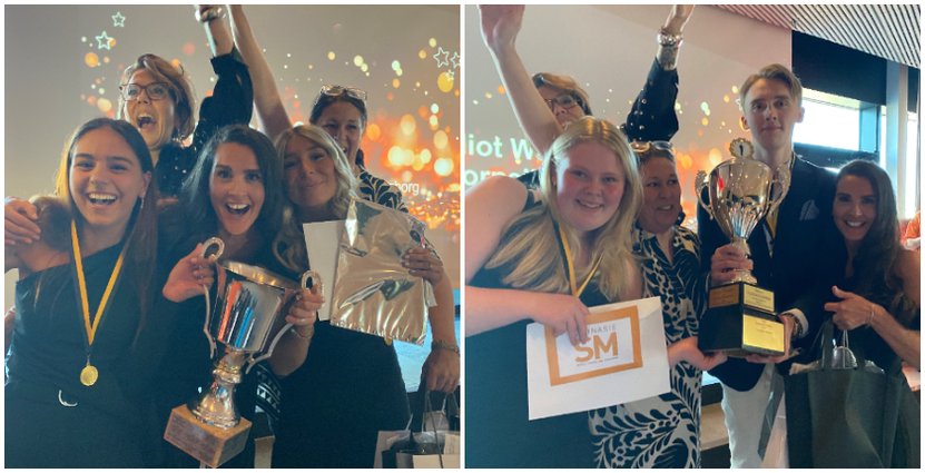Hanna Rosén och Nellie Axner vann Hotell & Turism och Elliot Weber och Cornelia Karlsson vann Servering. 