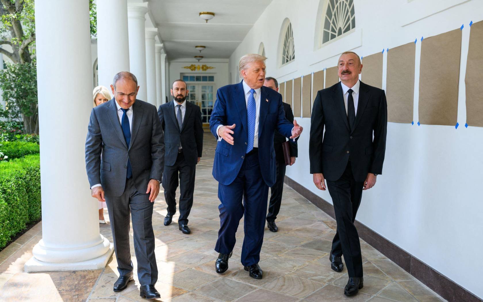 President Ilham Aliyev of Azerbaijan and Prime Minister Nikol Pashinyan of Armenia at the White House.