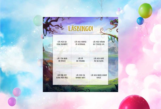 Läsbingo med Musse & Helium