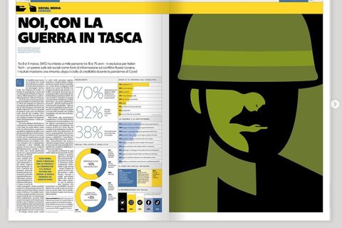 Oppslag med infografikk signert Francesco Franchi.