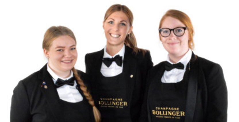 Finalister med bubblande vinstintresse: Tina Johansson, Erika Eriksson och Hanna Eriksson. 