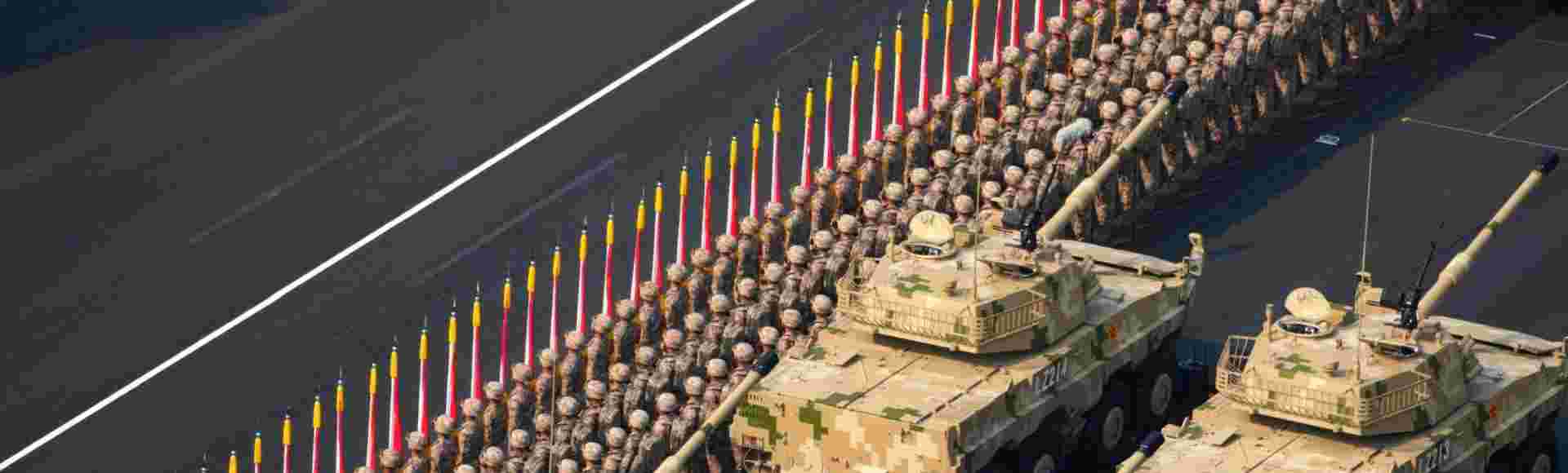 A military parade held in Beijing and attended by Xi Jinping, Vladimir Putin, and Kim Jong Un, arranged to celebrate the end of the Second World War.