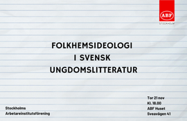 Folkhemsideologi  i svensk ungdomslitteratur