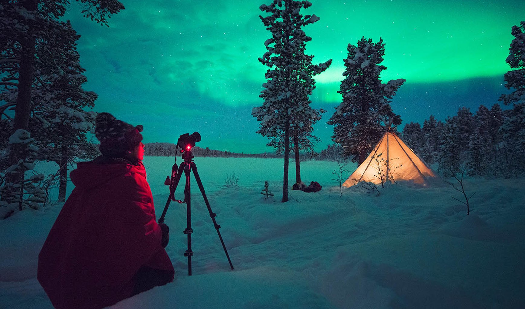 Norrskensfoto med Scandinavian Photoadventures i Kiruna