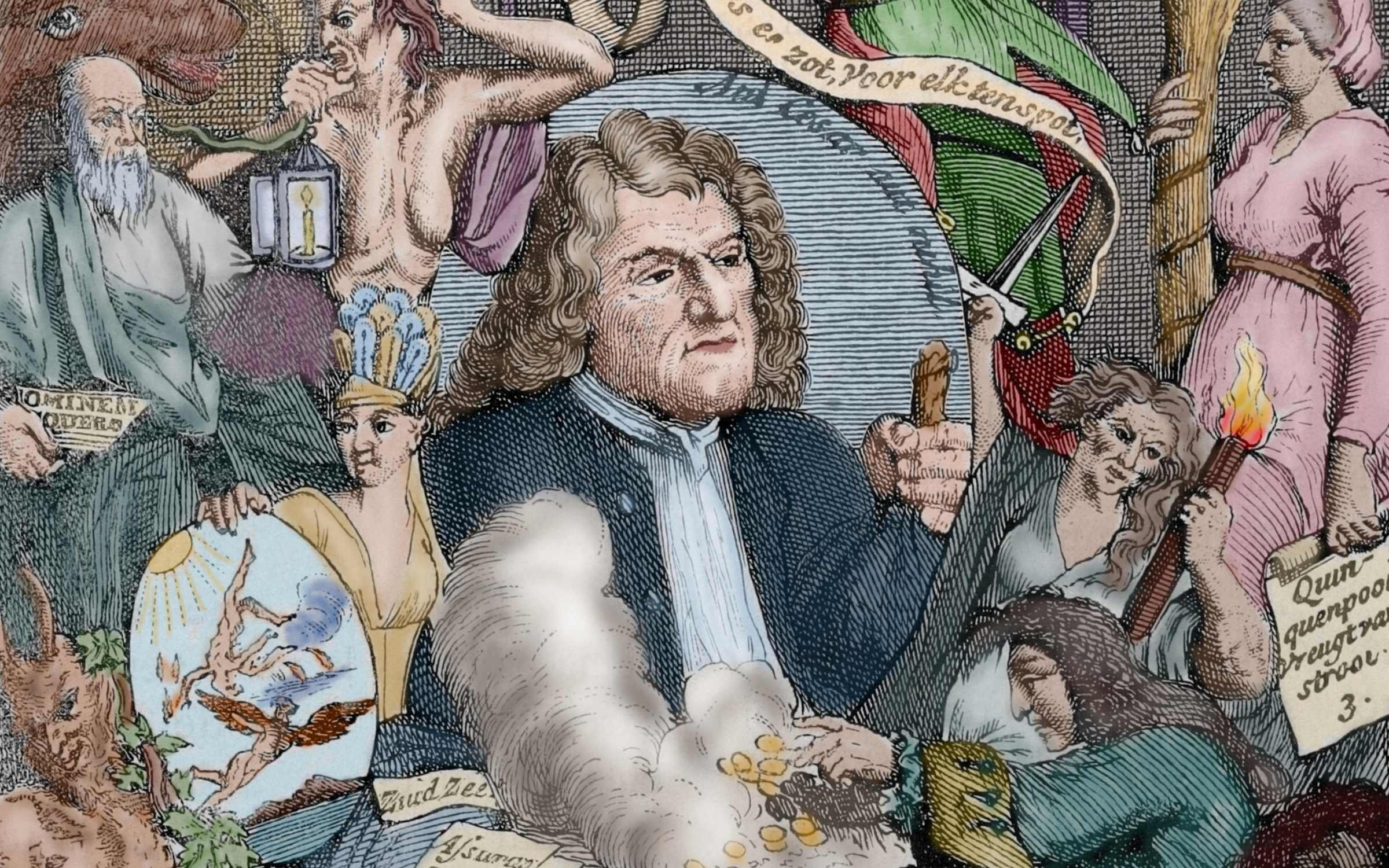 A satirical 18th-century Dutch engraving depicting John Law.