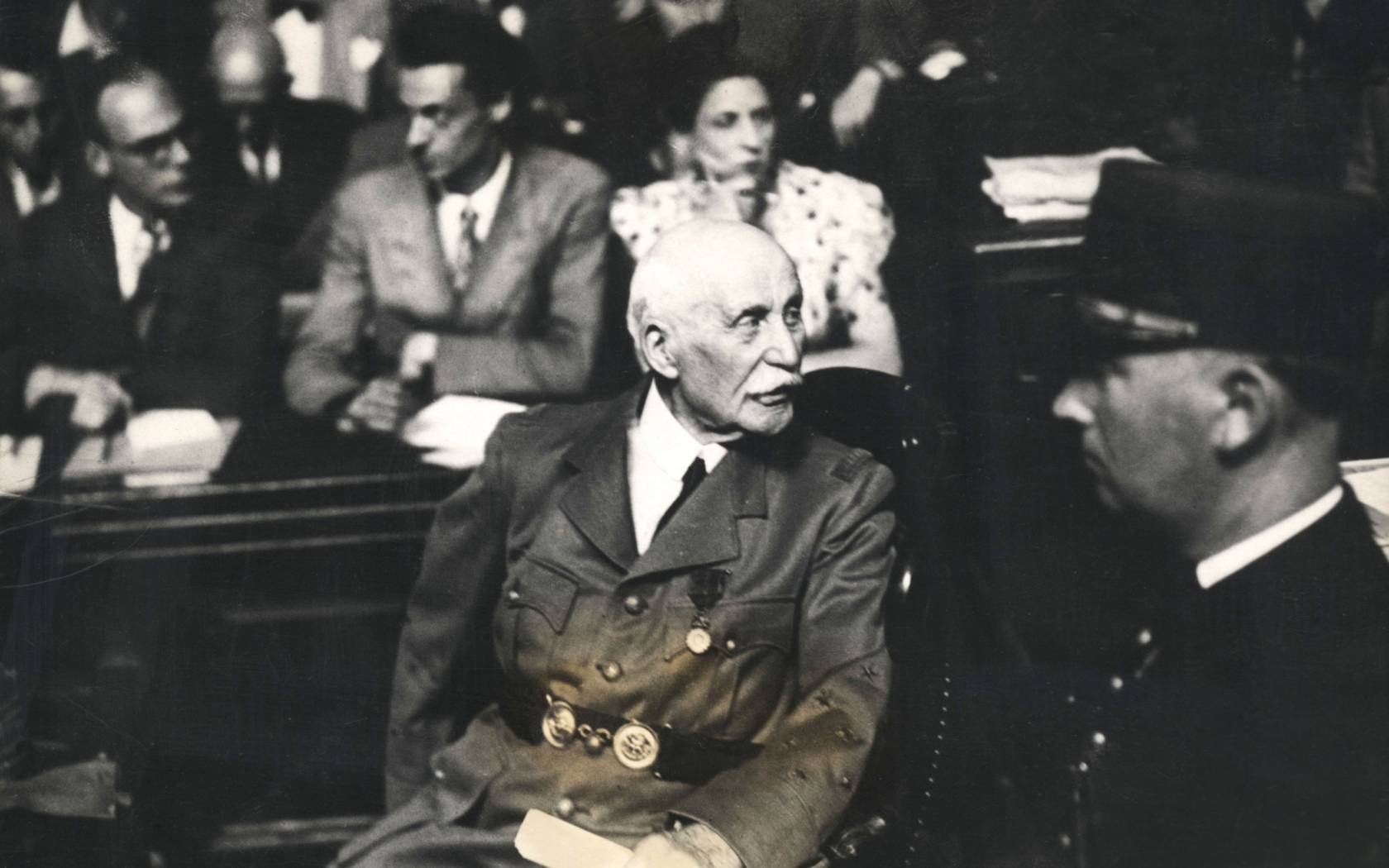 Marshal Pétain at his trial in 1945.