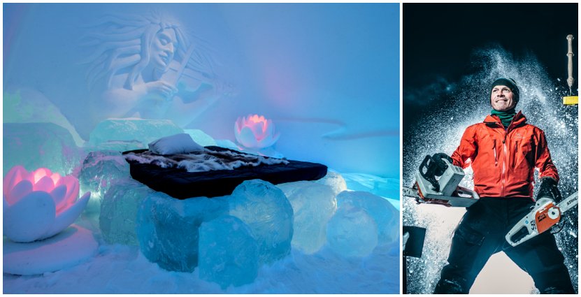 Skapandet av Icehotel skildras i en ny serie. Luca Roncoroni är Creative Director och jobbar med konstnärerna.  Bilder: Asaf Kliger