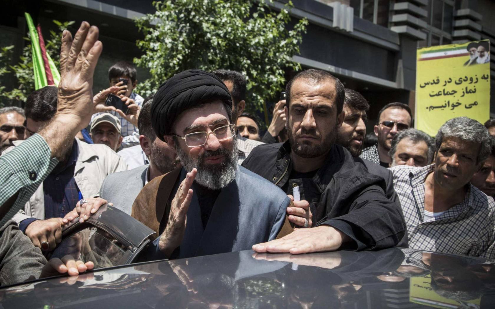 Mojtaba Khamenei attends a parade marking the Islamic Republic's Al-Quds International Day in Tehran, on 22 May 2024.