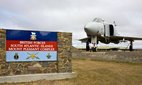 An old Phantom Jet Fighter at Mount Pleasant Airbase in the Falkland Islands.