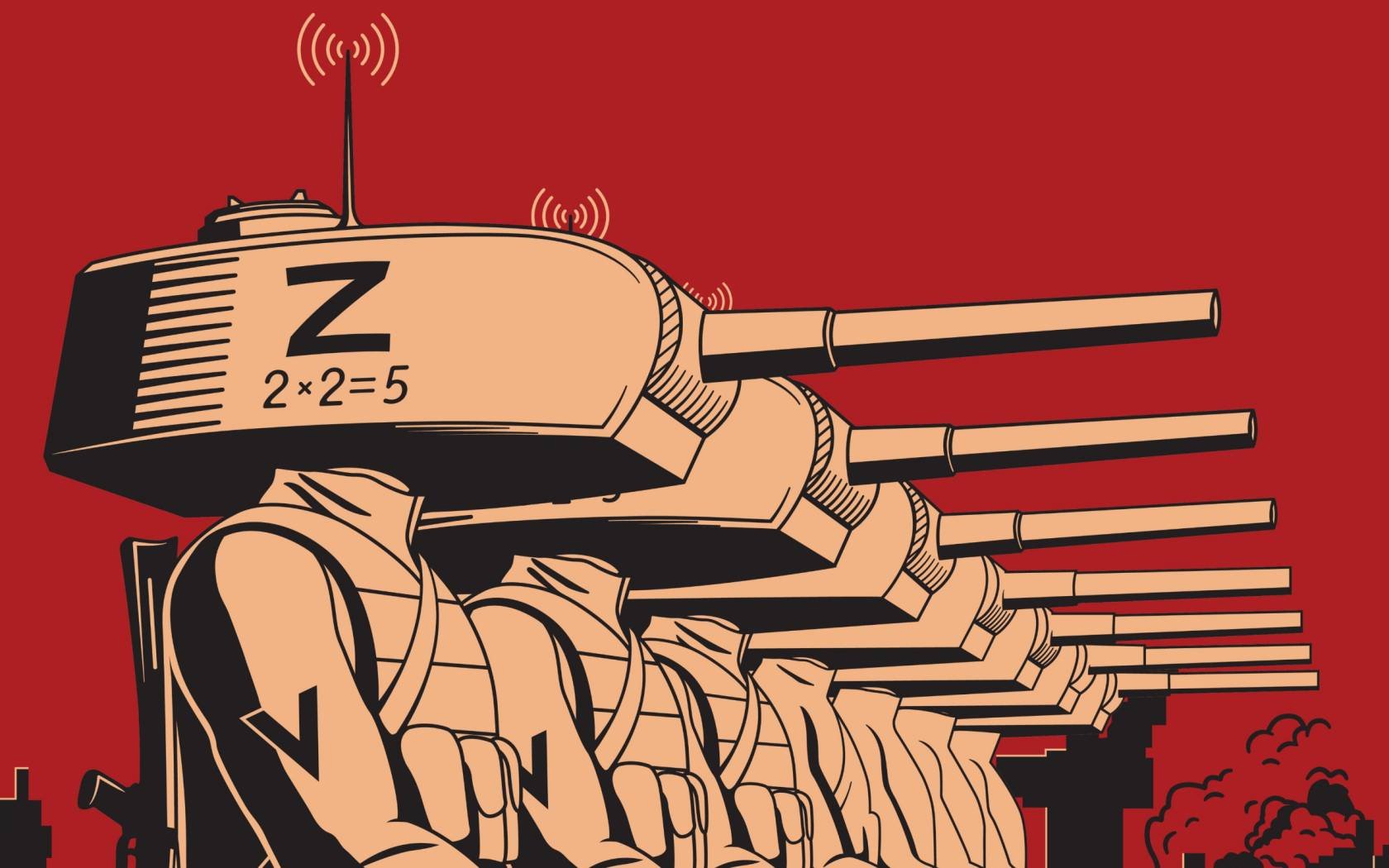 Satirical poster of the Russian invasion of Ukraine