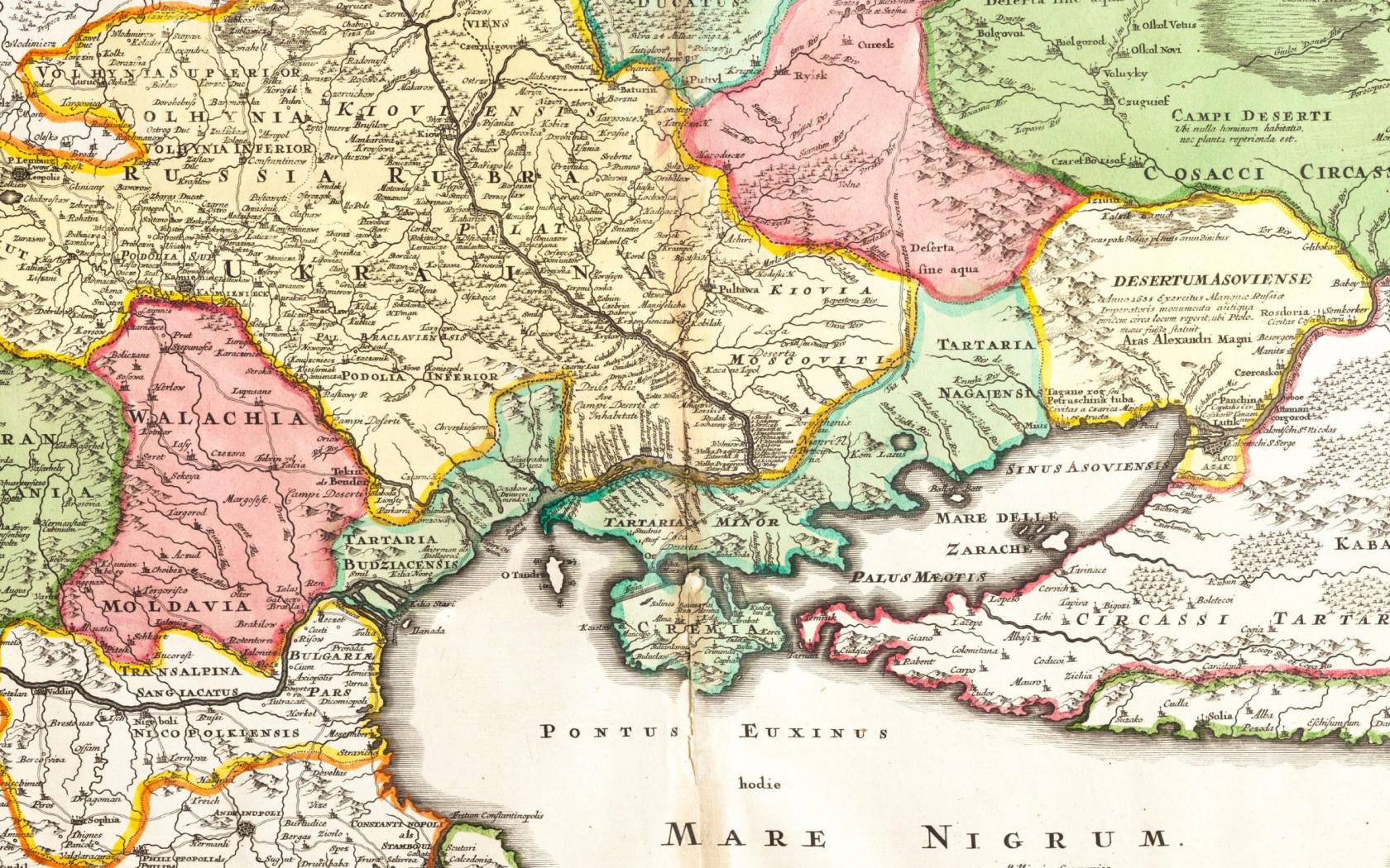 Ukrania quae et Terra Cosaccorum cum vicinis Walachiae, Moldoviae, by Johann Baptiste Homann (1664–1724), 1720.