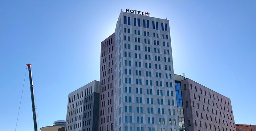 Hotellets läge mellan Malmö Arena och Malmömässan är<br />
 ett område där företag etablerar sig. Foto: Pressbild